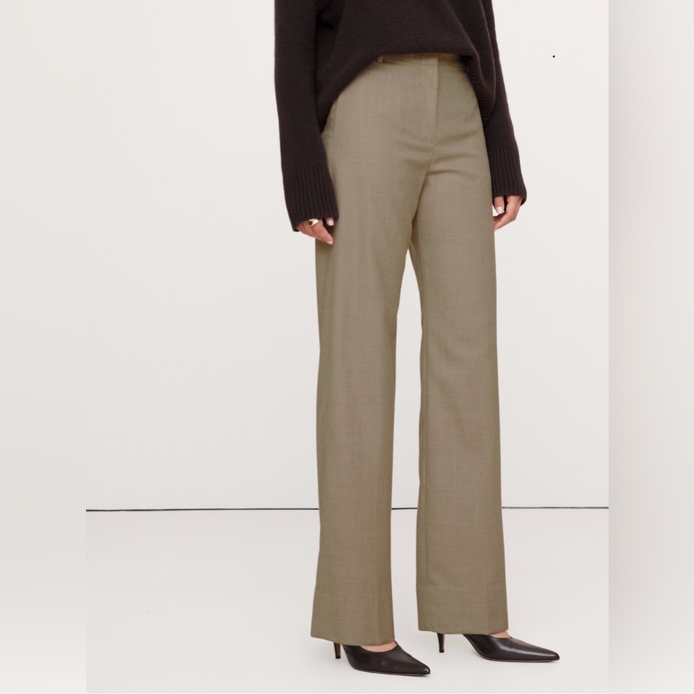 Banana Republic High-Rise Modern Straight Lightweight Wool Flannel Pants